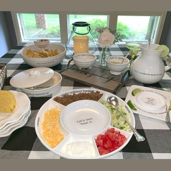 Large Fiesta Chip Bowl Coordinating Salsa, Guac and Queso Dipping Bowls and Silverplate Spoon Fiesta Chip & DIP Bowl Set