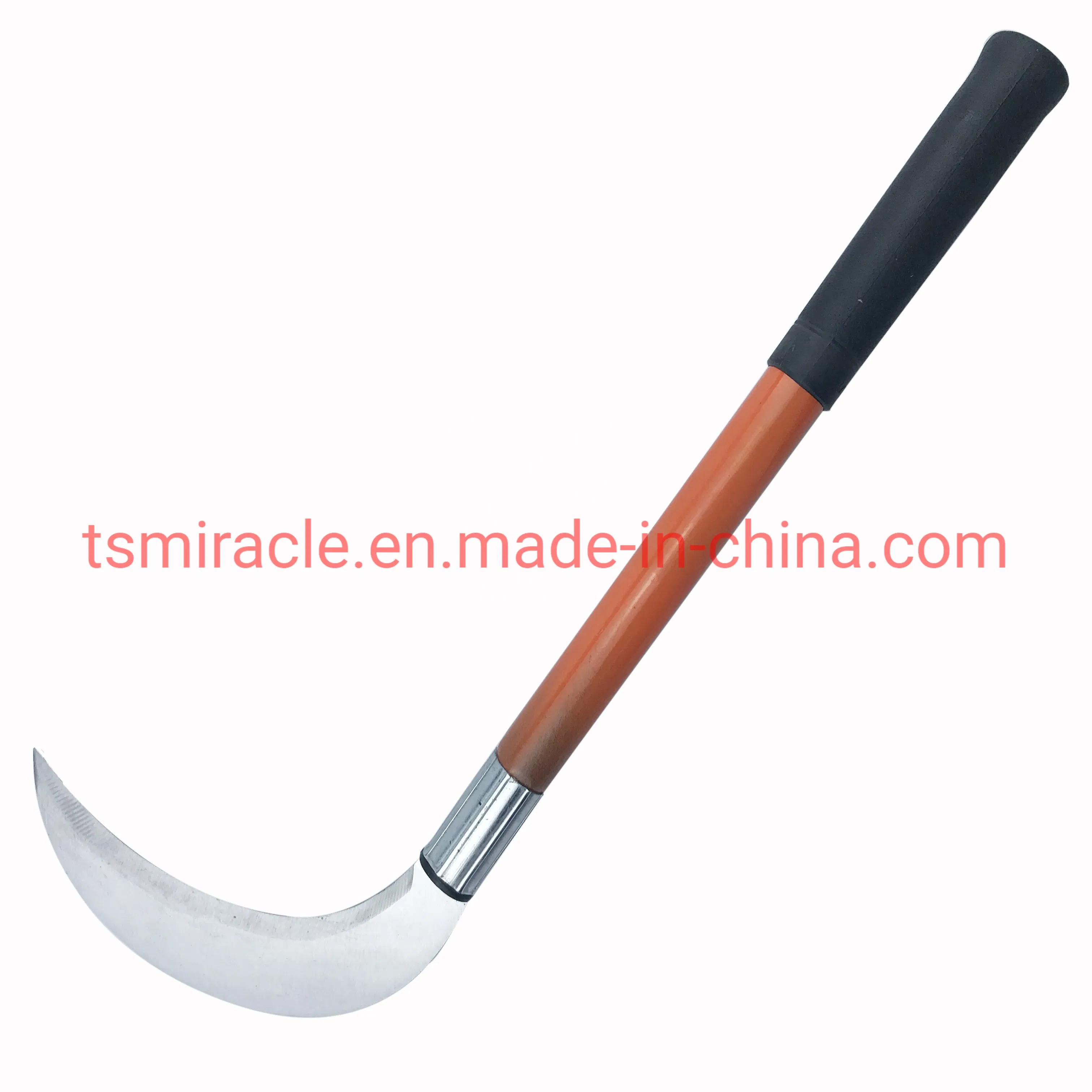 Hardware Carbon Steel Garden Farming Tool Grass Cutting Tooth Sickle with Wooden/Fiberglass Handle Purning Sickle