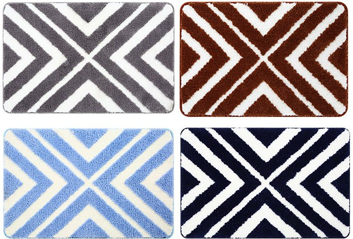 Soft and Water Absorbent Bath Mat Machine Washable Microfiber Shaggy Shower Mat