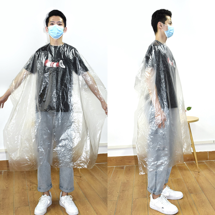 Transparent Barber Apron Haircut Bib PE Shampoo Disposable Capes Hair Salon Apron