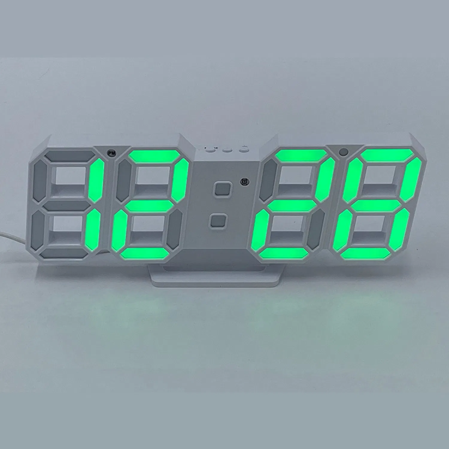 Digital Wall and Desktop Style LED Alarm Clock White Color
