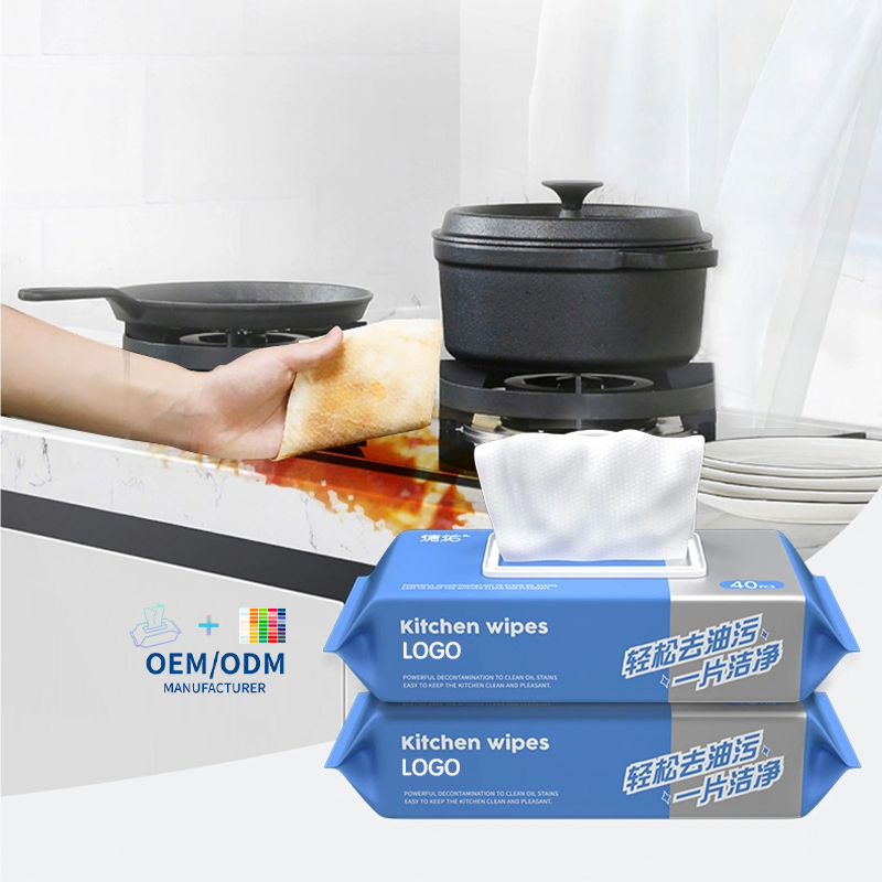 Wholesale OEM High Quality Disposable Powerful Cleaning Kitchen Wipes Oil Remover Kitchen Wet Wipes