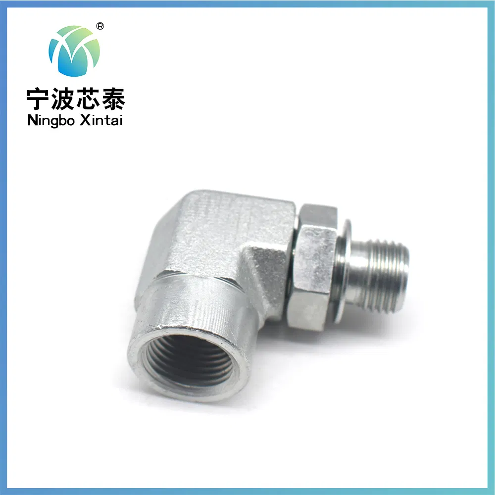 Thread Seat Hydraulic Adapter Fittings Male Connectors 1/2" Male O-Ring Boss X 1/2" Female Pipe Swivel 90° Hydraulic Adapter