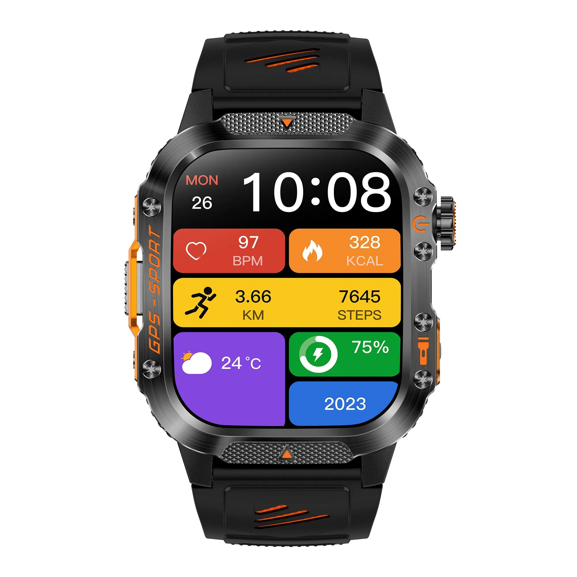 Ht36 Smartwatch with GPS Tracking – Waterproof Outdoor Fitness Smart Watch with Heart Rate Monitor, Sleep Tracker & Step Counter