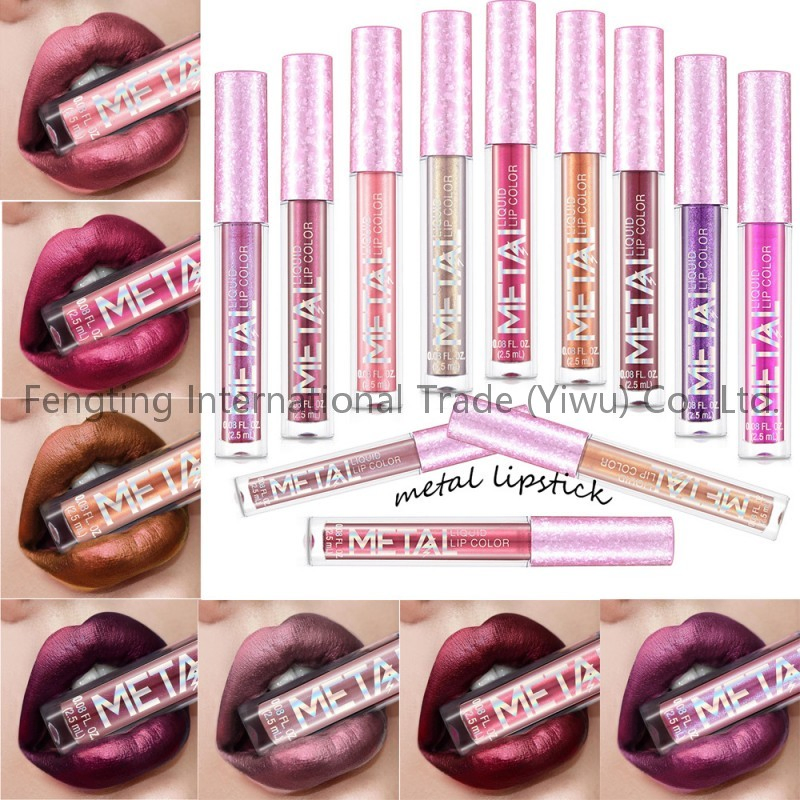 Wholesale Metal Waterproof Not Stick to Cup Long Lasting Private Label Pearl Gloss Beauty Makeup Metallic Matte Liquid Lipstick