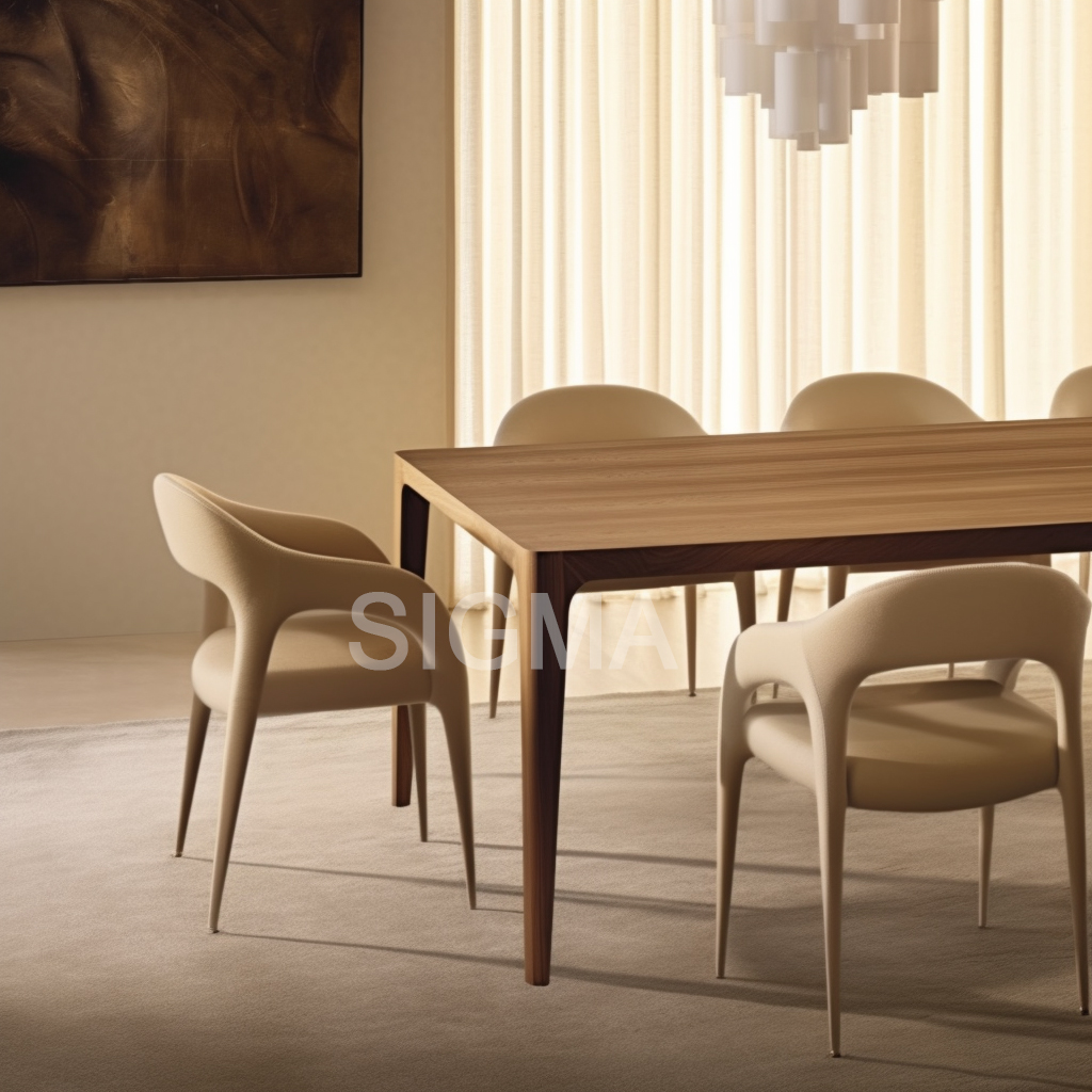 Обеденная группа деревянный стол тканевые стулья комплект