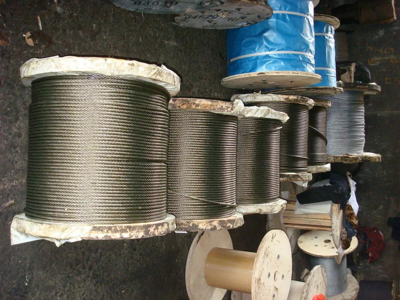 Стальной канат 7X19 в бобинах, неоцинкованный