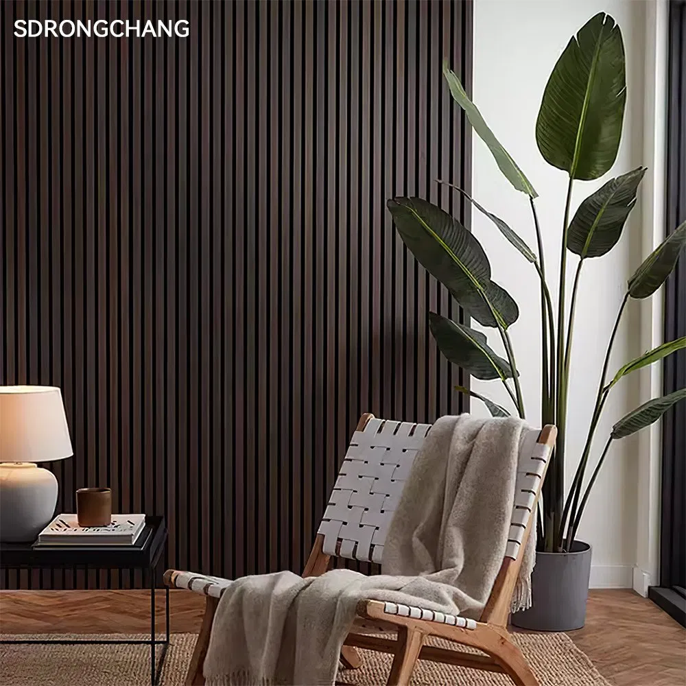Wall Decor Absorb Sound MDF Polyester Akupanels Slatted Wood Acoustic Panels