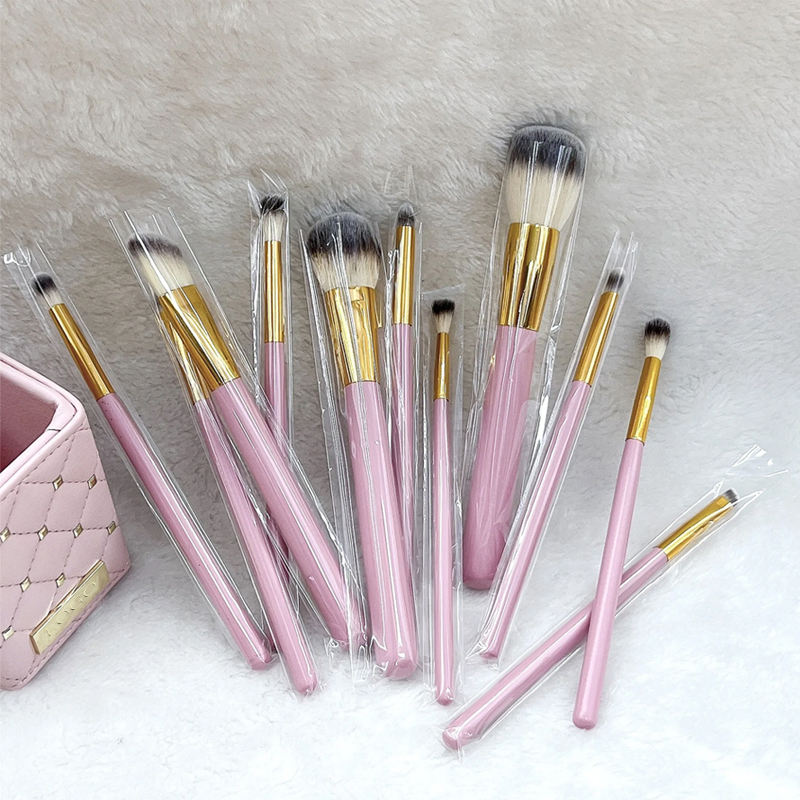 Factory Wholesale Price Customized Logo 12PCS Natural Makeup Brush Set Cosmetics Brushes