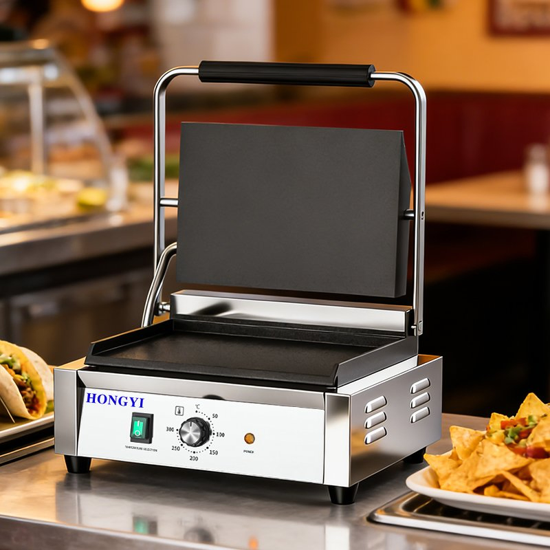 Digital Control Panini Grill for Premium Restaurant & Bistro Precision Heating
