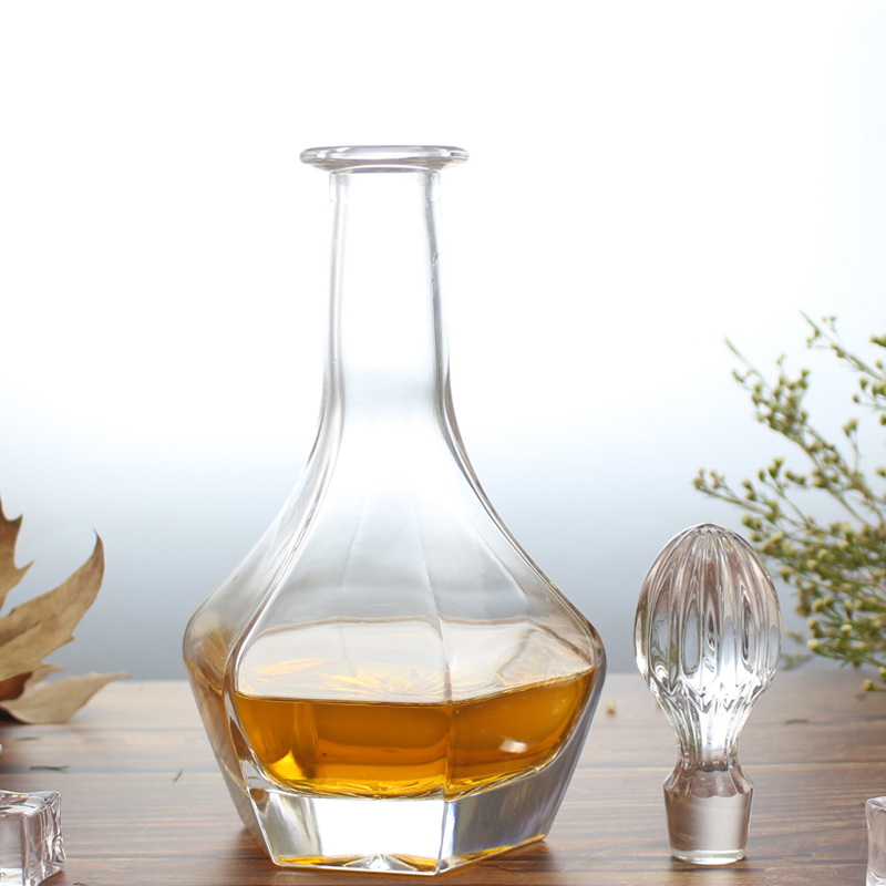 2022 Hexagon Classic Crystal Whiskey Decanter Custom Whiskey Decanter Set