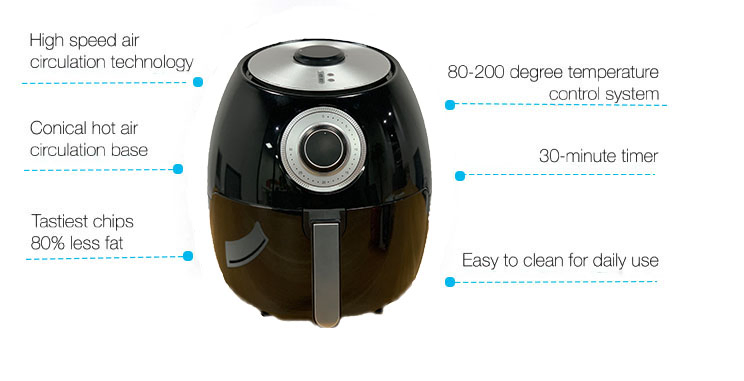 Digital Power No Oil Air Fryer 2L 3.5L 5.5L Optional