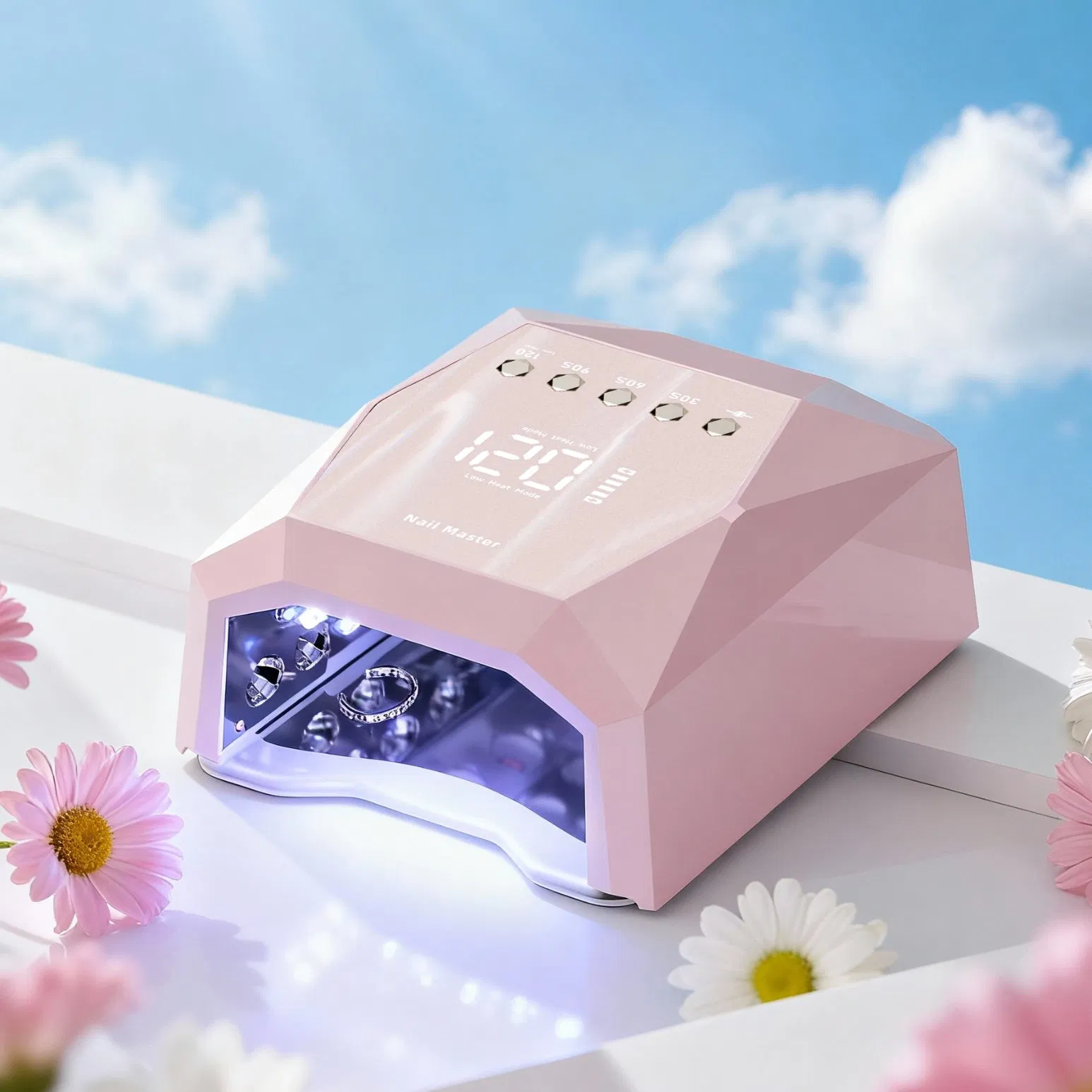 Diamond Shape UV LED Nail Lamp Professional Gel Nail Dryer with Smart Timer LCD Screen