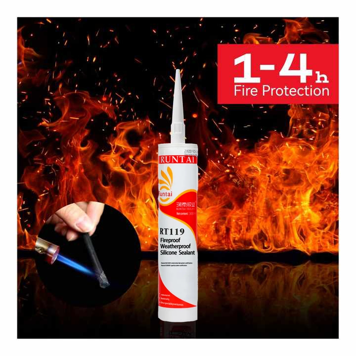 590ml Fire Retardant High Temperature Glue Fv-0 Grade Fireproof Silicone Sealant