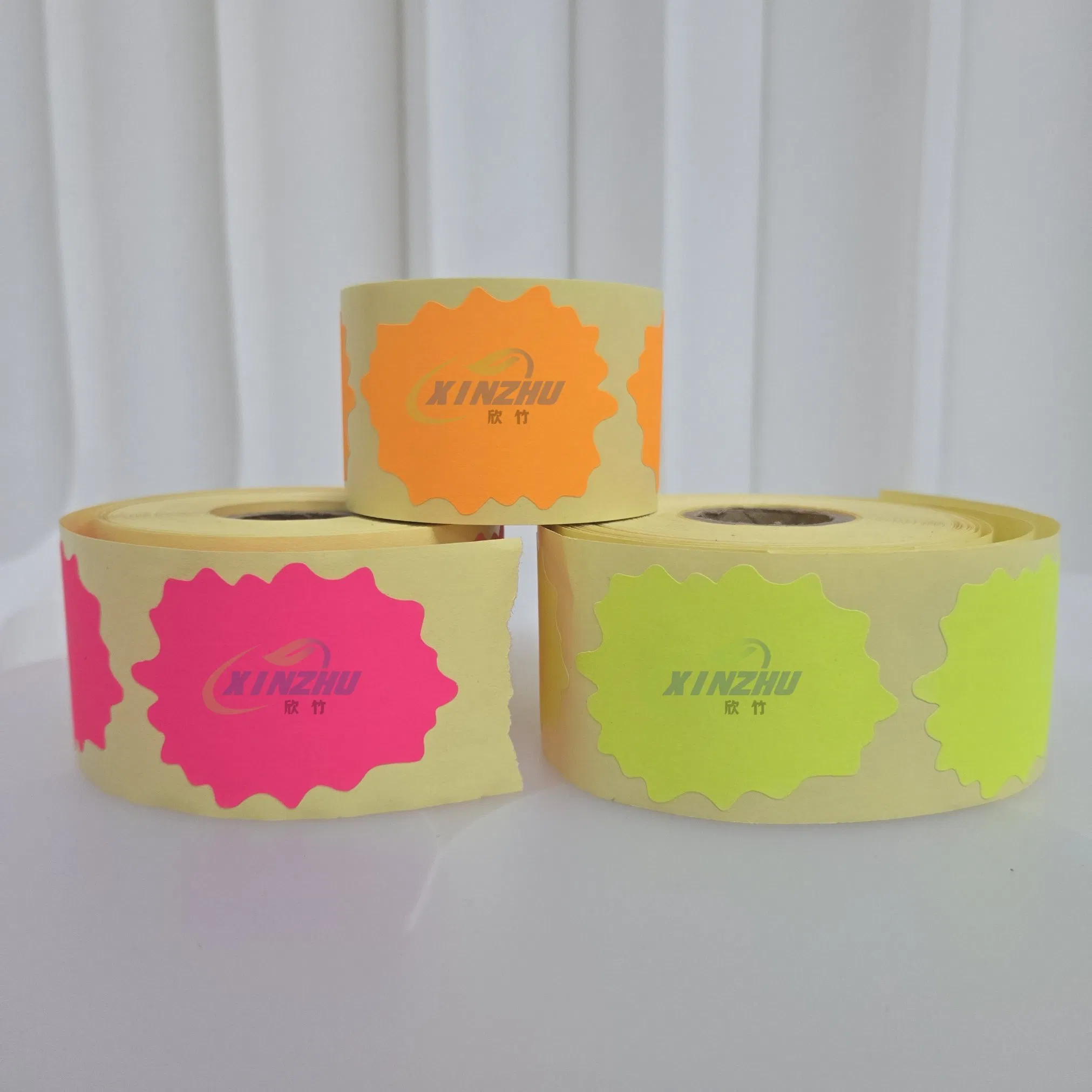 Custom fluorescent Color Handheld Coded Price Tag Woodfree Paper Label Material