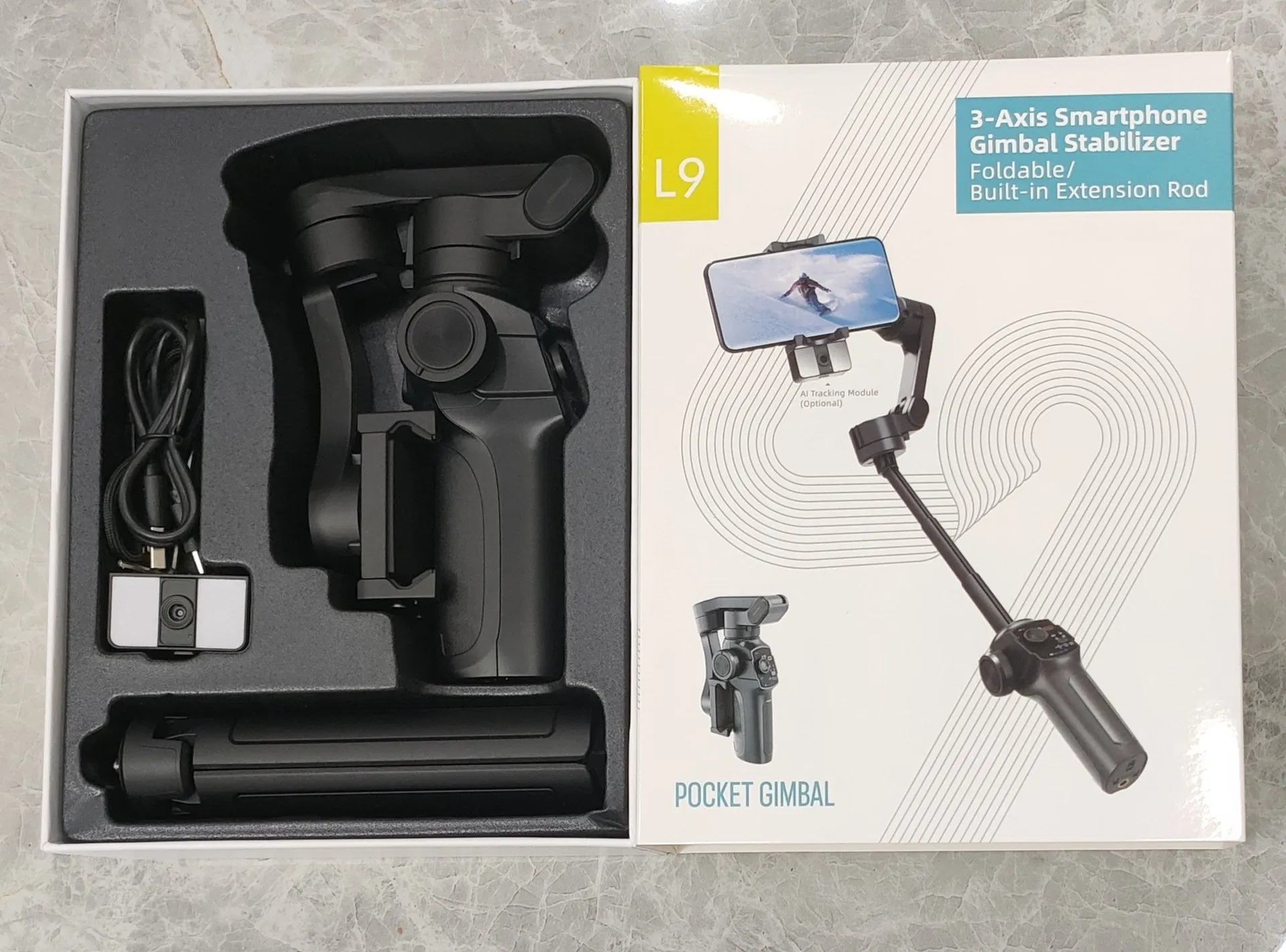 Portable L9 Mobile Camera Stabilizer with Material Environmentally Friendly ABS+Fiberglass for Phone Voor Tiktok Live Vlog