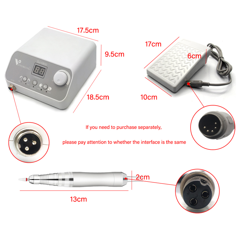 35000 Rpm Professional Nail Polishing Machine Portable Electric Nail Drill with Brushless Handle for Nail Polish Gel Jewelry