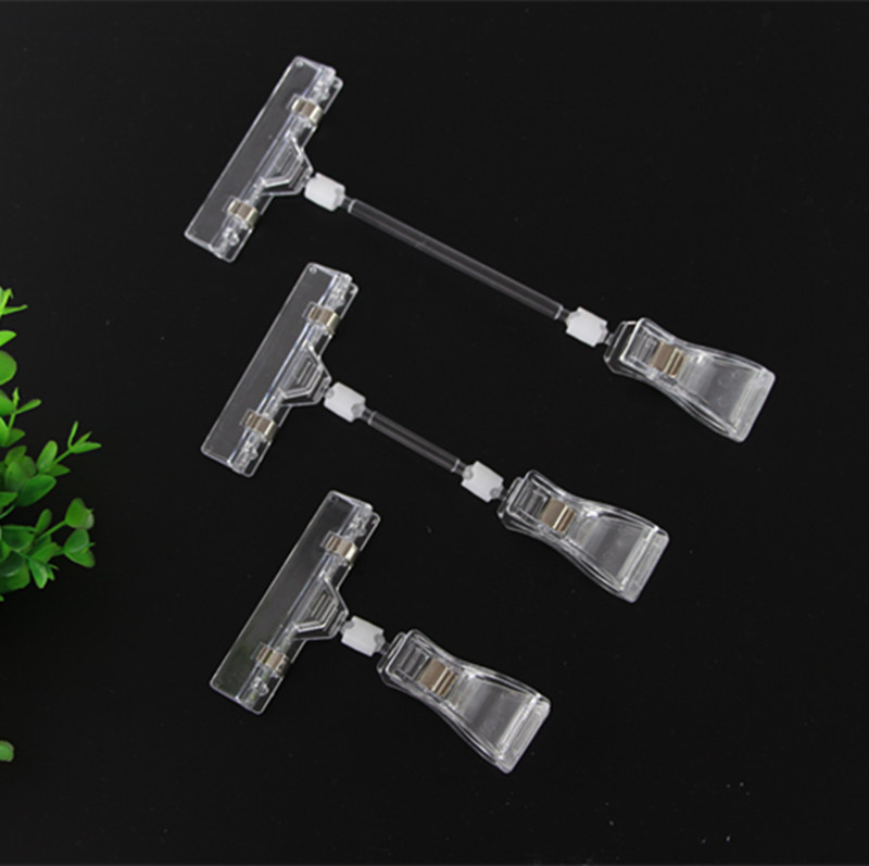 Supermarket Plastic Floor Hanger Expandable Sign Pop Clip Poster Stand Clips