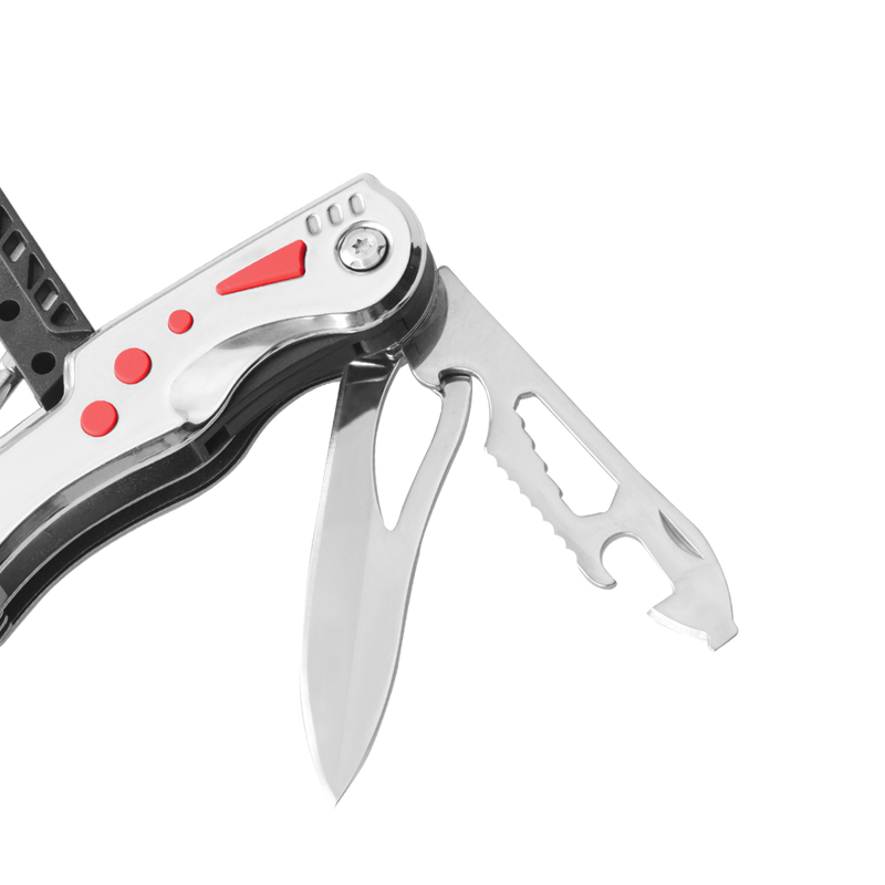 Multifunction Adjustable Wrench Knife Opener Tool with LED Flashlight, Bits Holder (#8438)