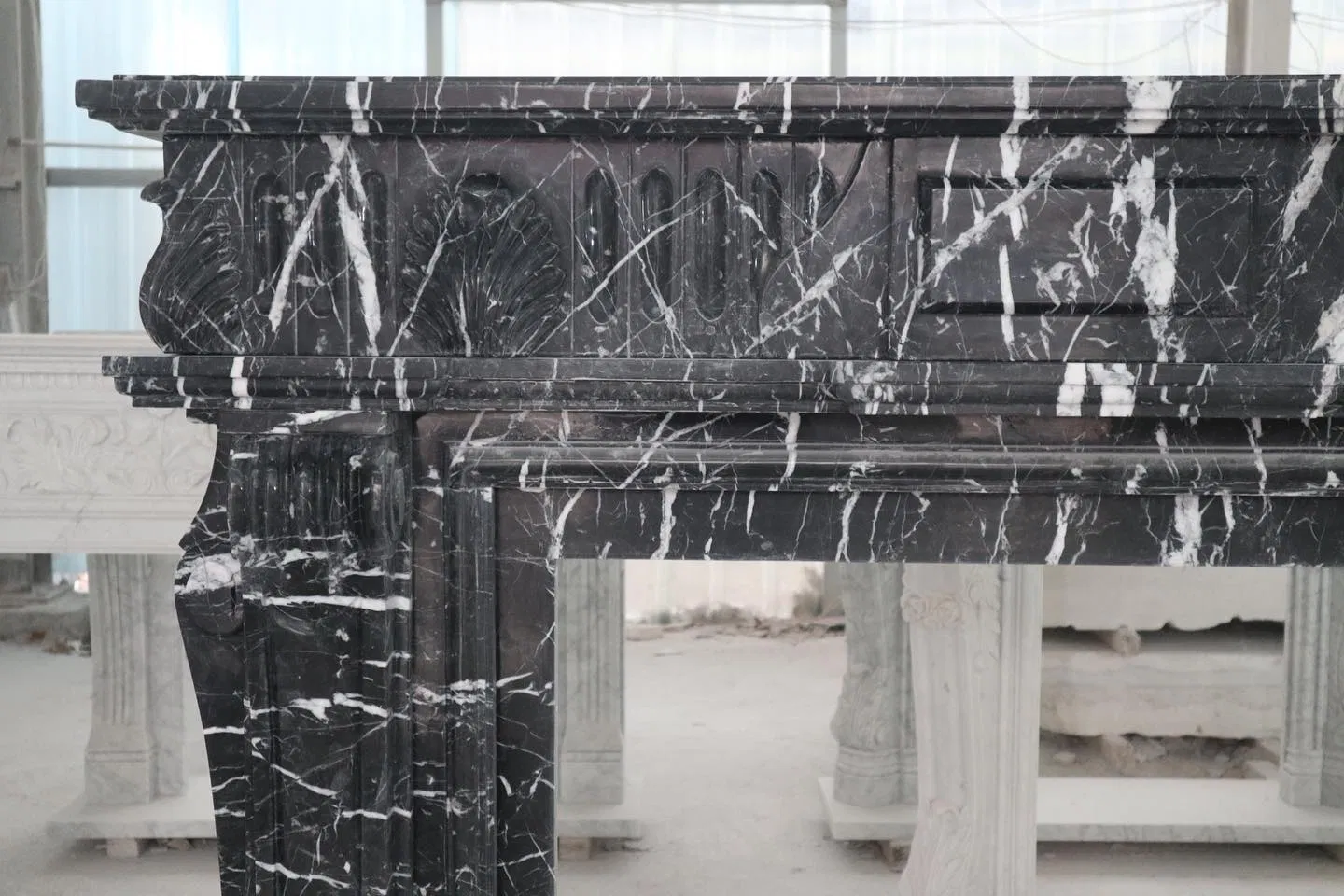 Best Ideas Decoration Nero Marquina Black and White Marble Fireplace Mantel Surround