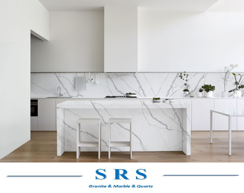 Calacatta White Artificial Quartz Slab for Countertop Top Flooring Indoor Decoration