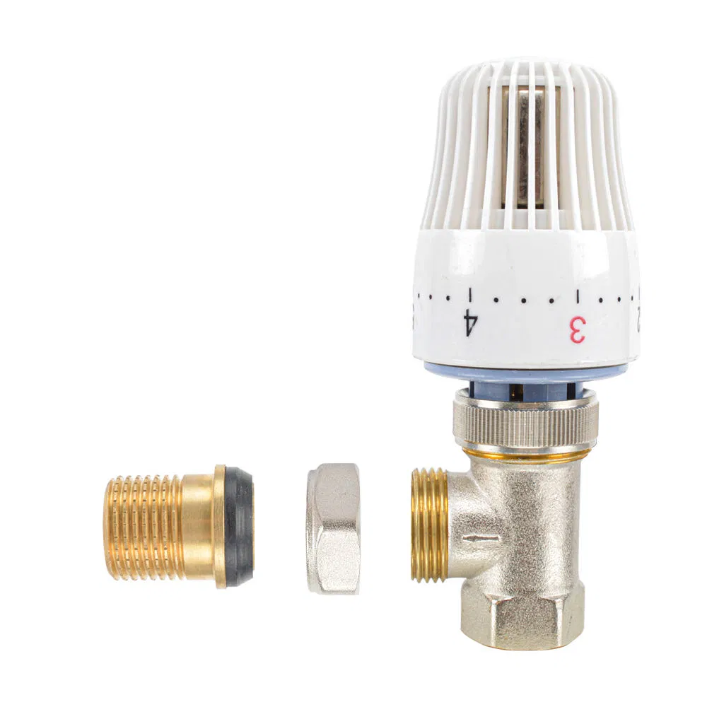Bsp Thread Adjustable House Heating Forged Brass Angle Thermostatic Radiator Valve