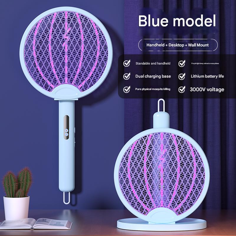 Handheld Mosquito Racket Bat Rechargeable Electric Fly Mosquito Trap Killer Lamp Bug Zapper Racket Mosquito Repellent Swatter