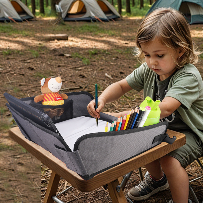 Kids Travel Tray for Car - Car Seat Tray for Kids Travel, Car Trays for Kids Roadtrip Essentials, Carseat Table Tray for Kids Road Trip Activities