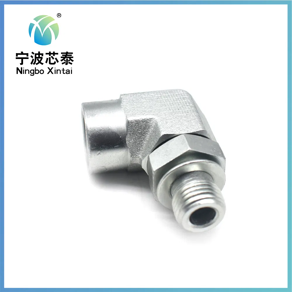 Thread Seat Hydraulic Adapter Fittings Male Connectors 1/2" Male O-Ring Boss X 1/2" Female Pipe Swivel 90° Hydraulic Adapter