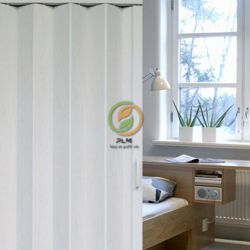 PVC Folding Zigzig Accordion Door for Interior Bathroom Plastic Folding Sliding Doors