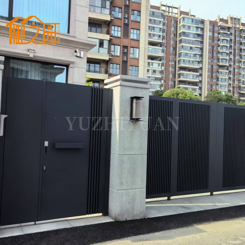 Modern Design Modular Fence Aluminum Metal Gate Horizontal Yard Privacy Slat Fence Panels Outdoor Garden Fence