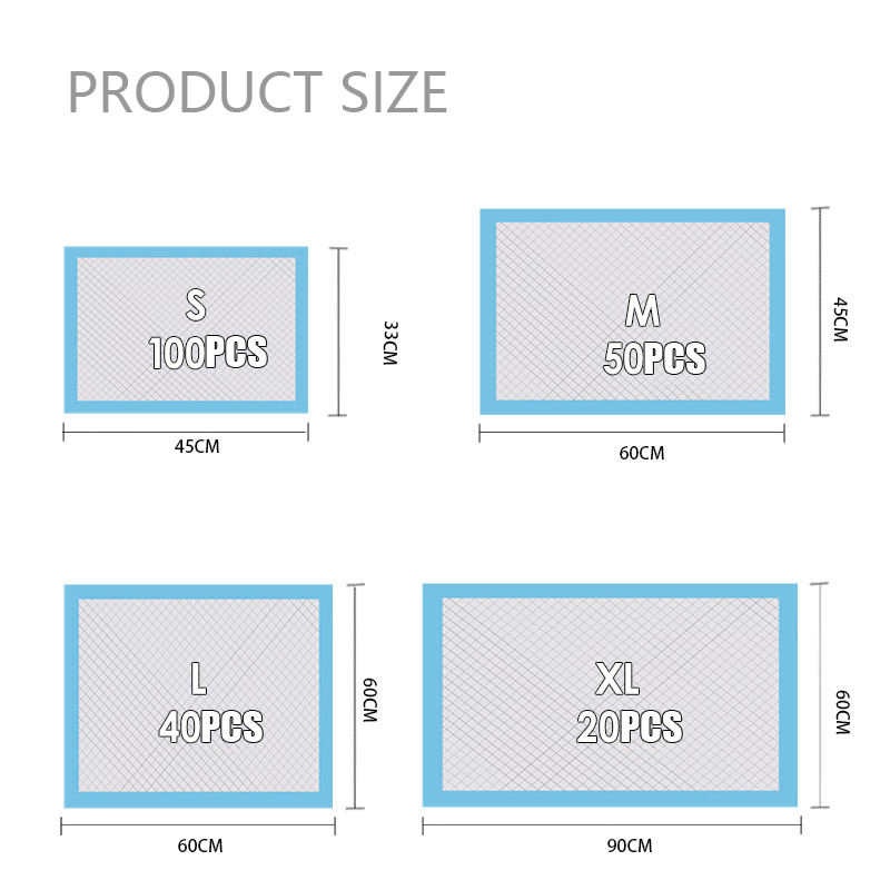 Medical Absorbent Underpads Pet Under Pad Incontinence Heavy Absorbent Urine Bed for Under Pads Sheet 60X90 Free Sample