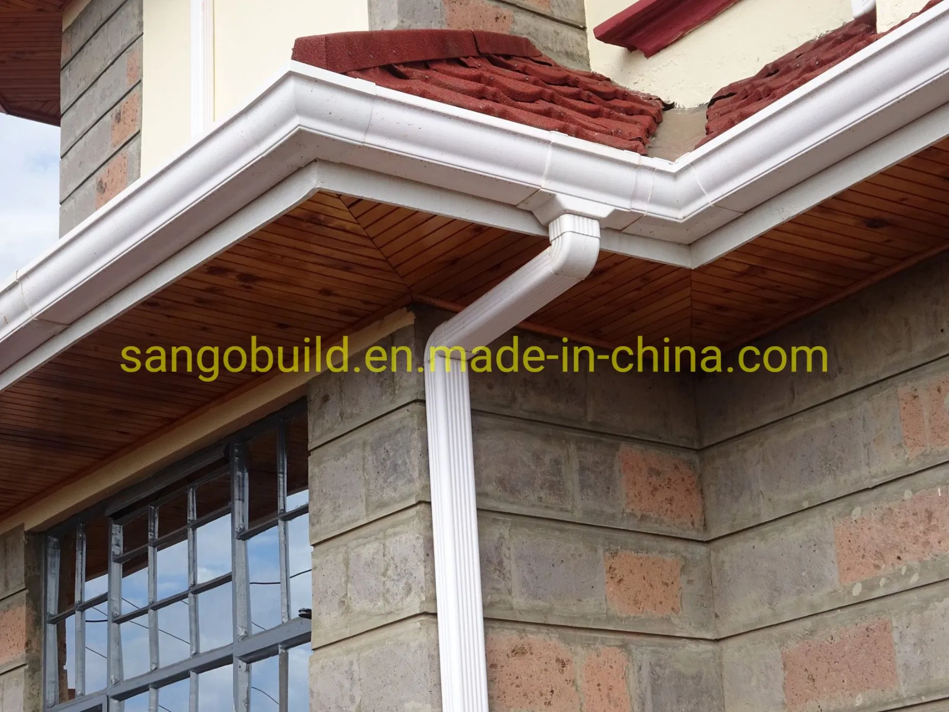 PVC Rain Water Gutter System and Downspout Fitting Factory Wholesale Price Roof Drainage Vinyl Water Collectors