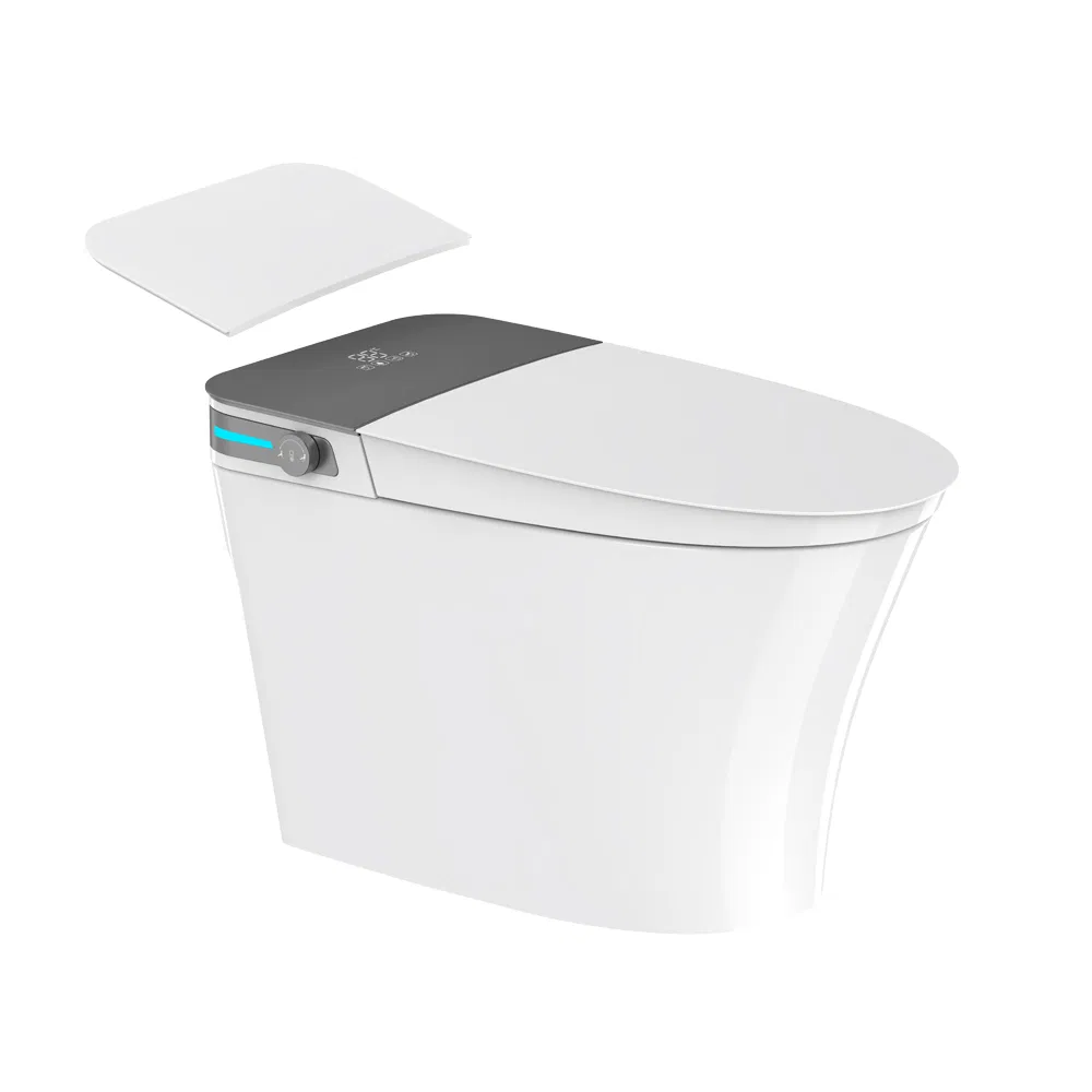 Tejjer Ta-767df Smart Toilet , Tankless Toilet with Auto Lid Opening, Closing and Flushing, Heated Seat,Instant Heat,Warm Air,Auto Deodorization Digital Display