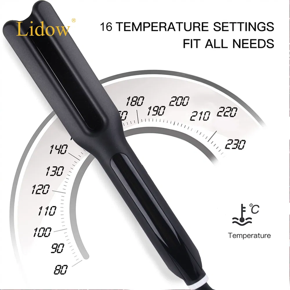 U Shaped Wide Size Hair Straightener PTC Quick Heating Flat Iron with LCD Display