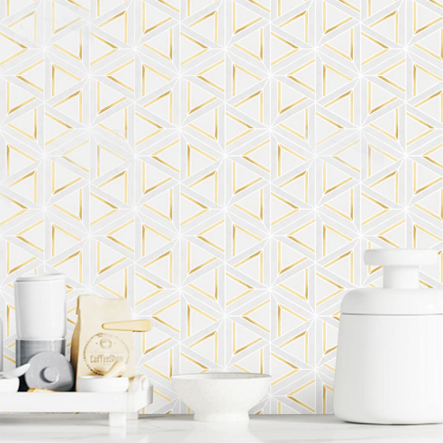 Мозаика шестигранная мраморная для кухни 300x300 мм