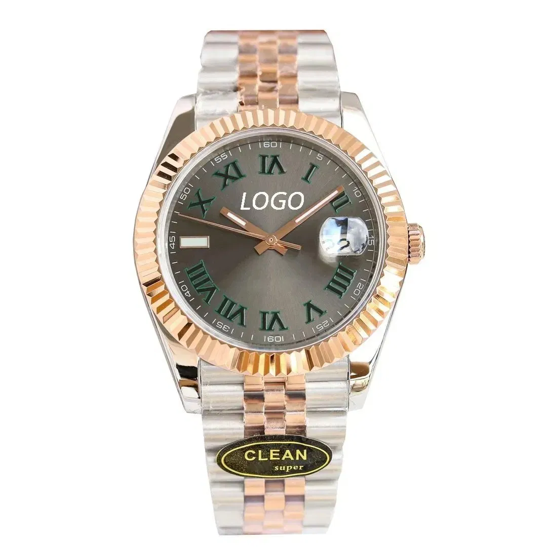 Model 3235, 41mm Mechanical, Silver-Gray, Gold-Blue, Gemstone Bezel, Water-Resistant, Diving Swiss Watch, Automatic Winding, with Date Display, Luxurious Limite