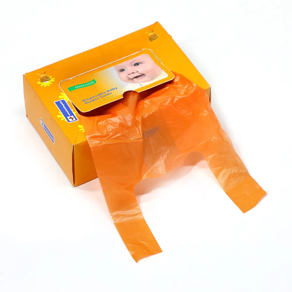 Factory Price Disposable, Biodegradable, Green, Environmentally Friendly, Hygienic, Clean and Convenient Fragrance Customzied Printed Baby Plastic Diaper Bag