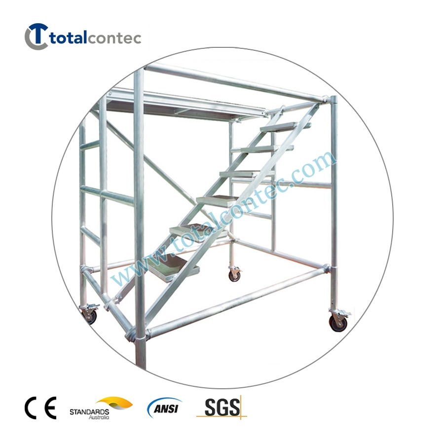 Excellent Quality Single/Double Width Aluminum Mobile Tower with Ladder/Staircase
