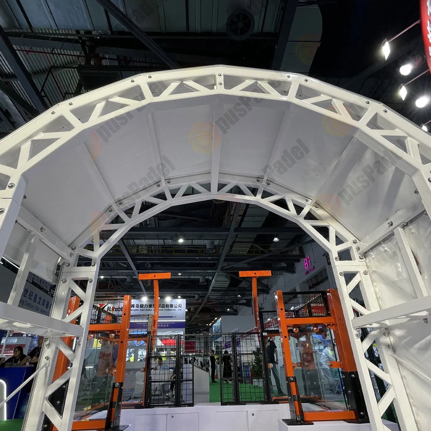 Techo De Padel Big Temporary Outdoor Basketball Court Metal Roof Tent Warehouse Tent with Solid Wall