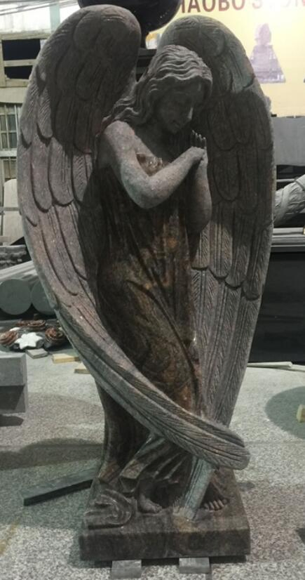 Natural Stone Angel carving Himalayan blue/red/brown/black Granite Monument for Memorial/Dead/cemetery/graveyard