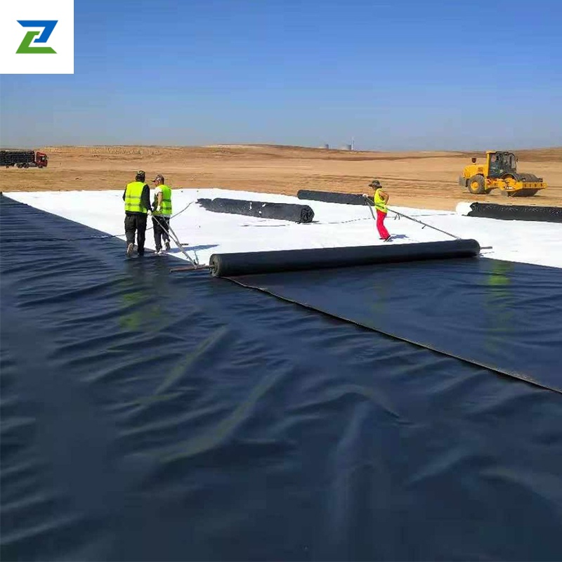 Anti-UV Resistance ASTM 1mm 1.5mm 2mm HDPE LDPE LLDPE PVA Geomembrane for Coal Mining Landfill Artificial Lake Fish Farm Shrimp Dam Liner Factory Price