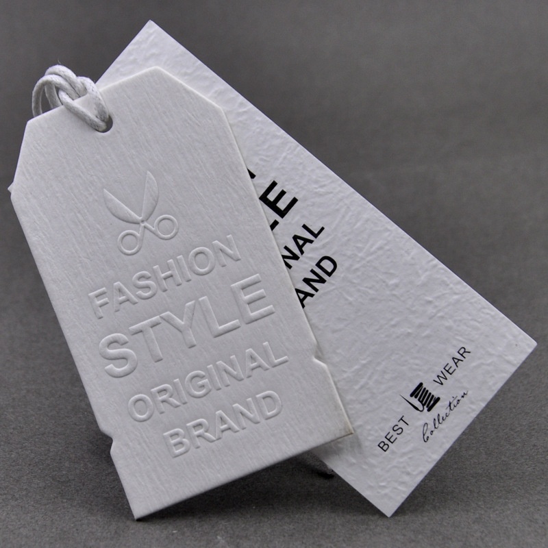 Бирки для одежды с тиснением логотипа