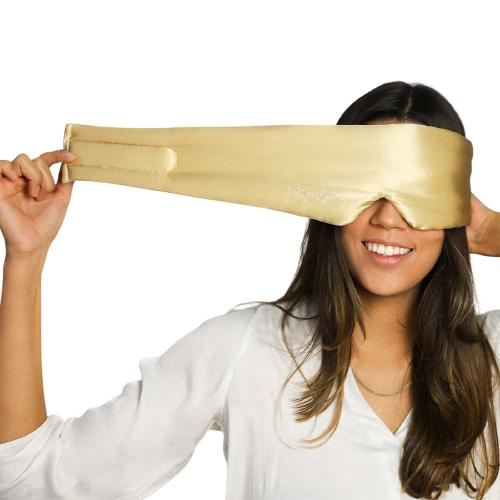 100% Pure Silk True Blackout Blindfold Soft Breathable Over Sized Strapless