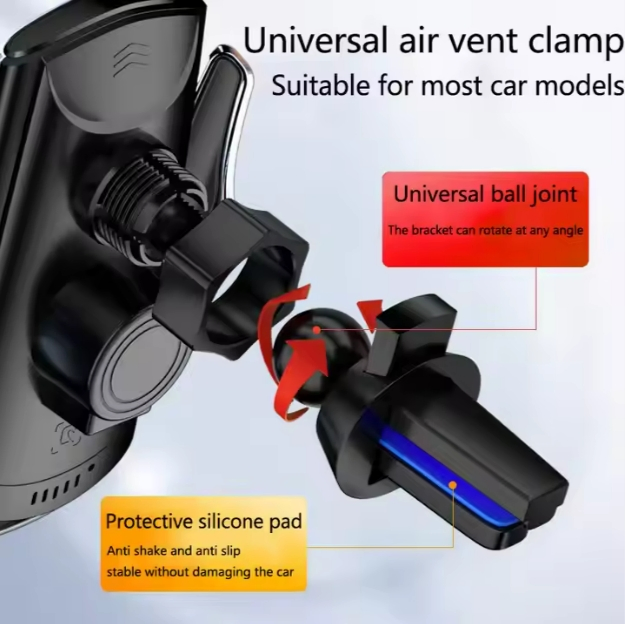 15W Wireless Fast Charger for All Mobile Phone Car Magnetic Air Vent Mount Charger Smart Sensor Phone Holder