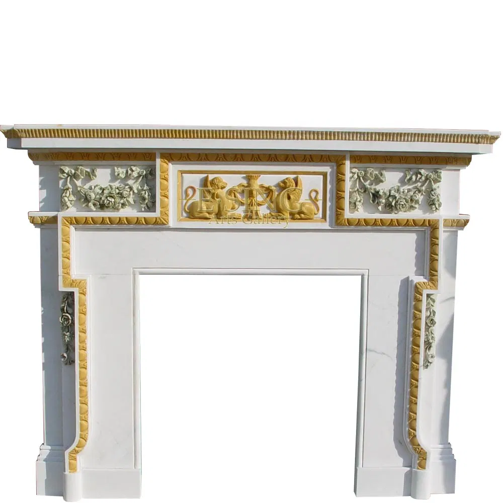 Indoor Mix Color Marble Fireplace Mantel for Decoration