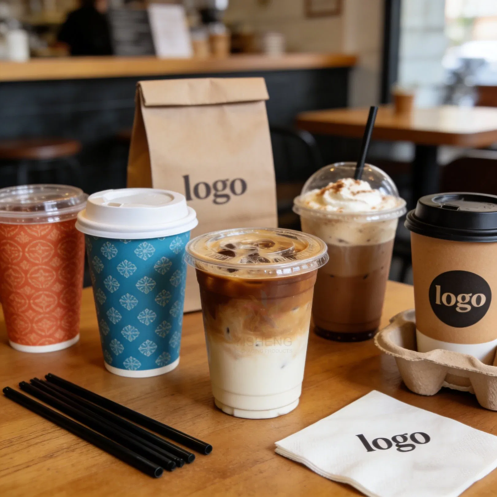 Superior Custom Colorful Disposable Paper Cups with Lids Double Wall Paper Coffee Yogurt Tea Beverage Cup Packaging