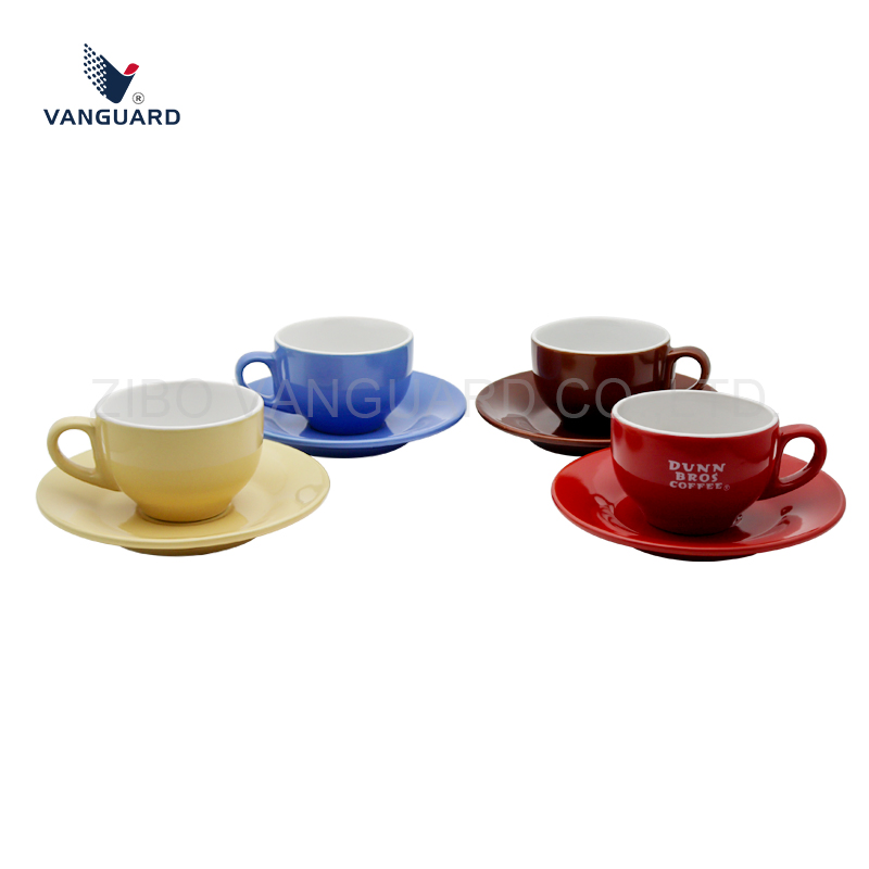 Набор керамических чашек с блюдцами, 160 мл