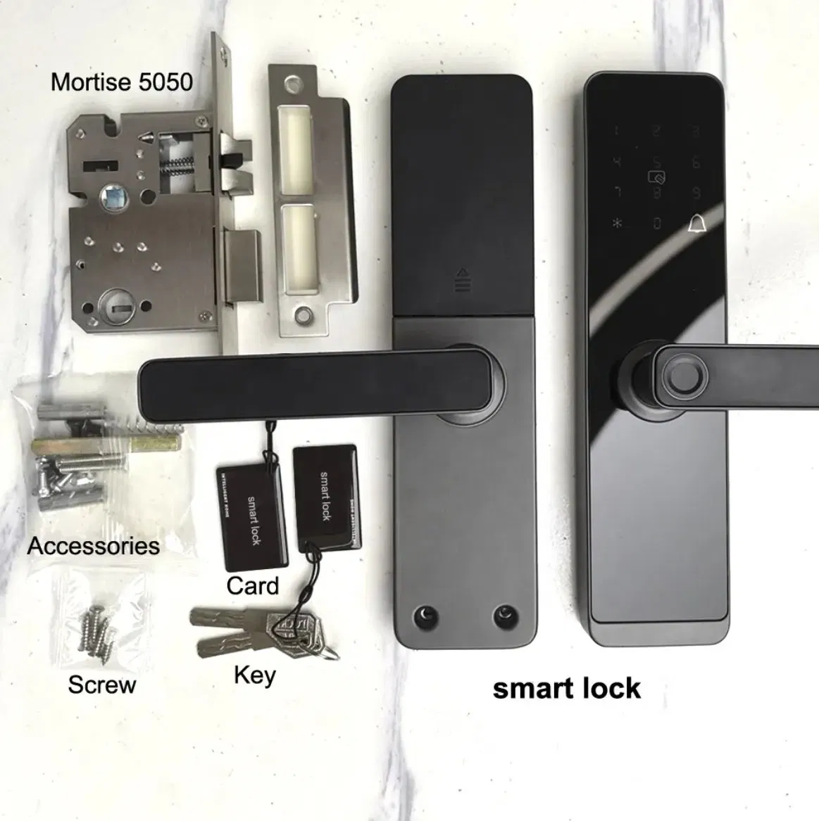 Interior Wooden Door Smart Digital Locks Fingerprint Code Key APP Mortise 5050