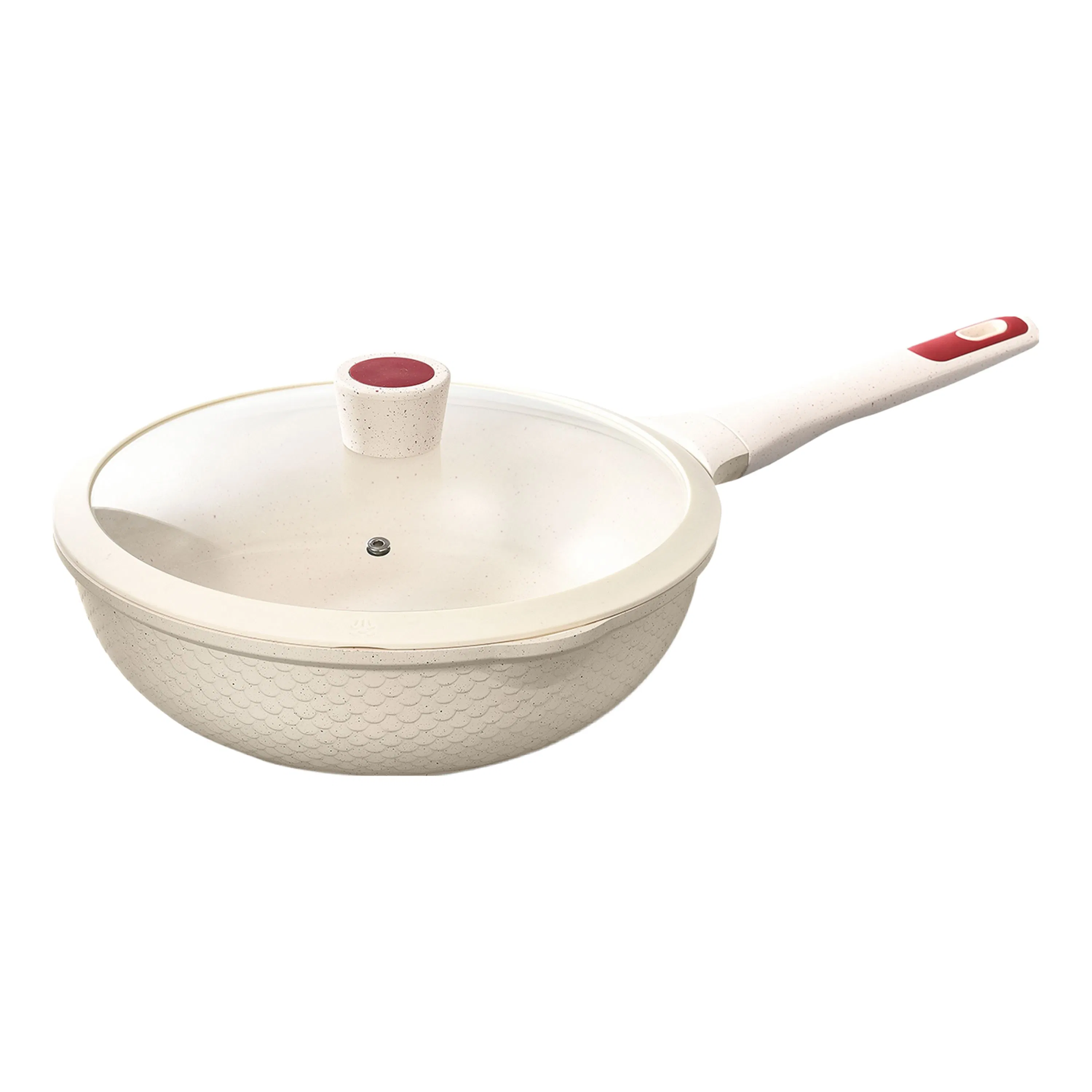 Granite Deep Fry Pan Non-Stick Wok Marble Cookware Factory Casserole Aluminium Glass